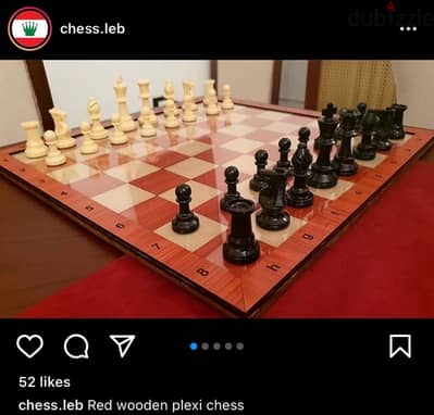 Red Wooden Plexi Chess High Quality