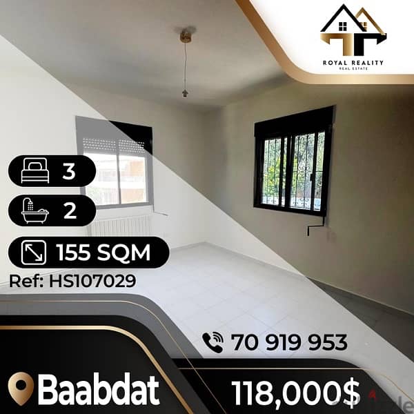 apartments for sale in baabdat - شقق للبيع في بعبدات 0