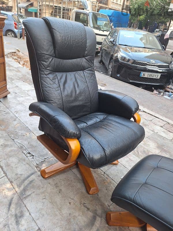 recliner swivel chair genuine leather buffalo original England 1