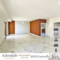 Ashrafieh | Fully Renovated 3 Bedrooms Ap | 3 Balconies | Rental Catch 0