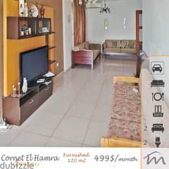 Cornet El Hamra | Furnished/Equipped 2 Bedrooms Apartment | Catch 0