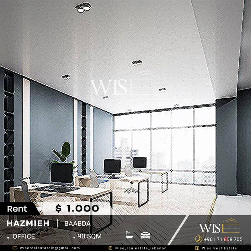  90 SQM office for RENT in Baabda-Hazmieh! 0