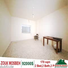 170 Sqm Apartment for sale in Zouk Mosbeh !! 0