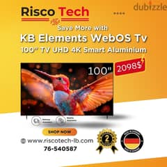 KB ELEMENTS 100” LED TV UHD 4K SMART | تلفزيون 100 انش - كفالة سنتين 0