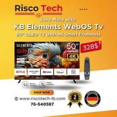 KB ELEMENTS 50″ INCH QLED TV UHD 4K SMART|تلفزيون 50 انش - كفالة سنتين 0