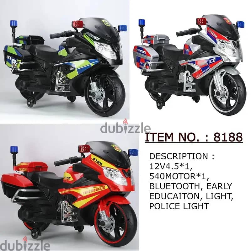 motorcycle kids police 8188 black original and new offer 0