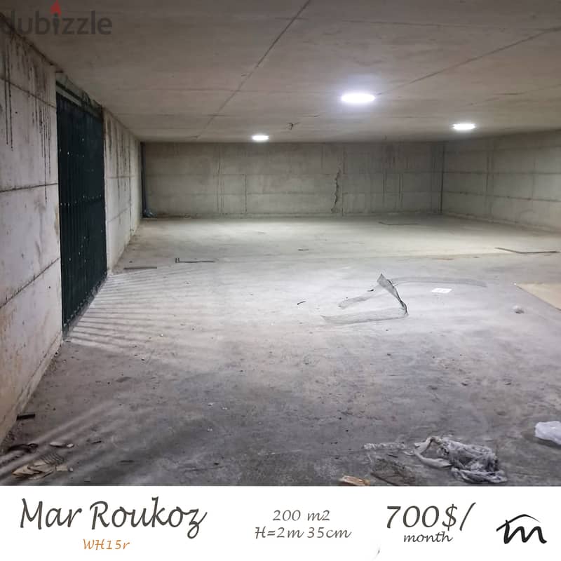 Mar Roukoz | 200m² Warehouse | 2m35 Ceiling | Easy Access 0