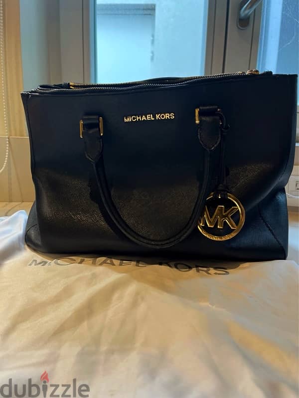 Michael Kors Saffiano Black Leather Bag 0