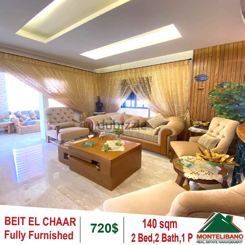 140 sqm Fully furnished Apartment for rent in Beit El Chaar with view 0