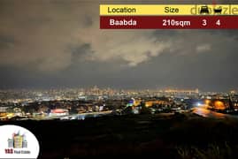 Baabda 210m2 | Equipped Kitchen | Amazing View | Prime Location | PA 0