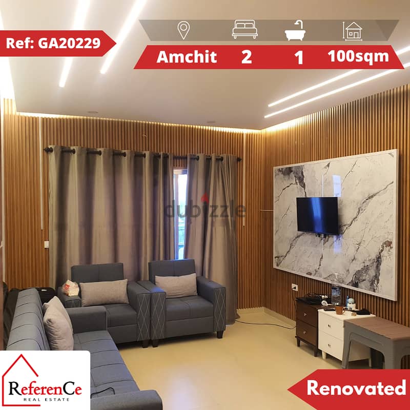 Renovated apartment in Amchit for sale شقة مجددة للبيع في عمشيت 0