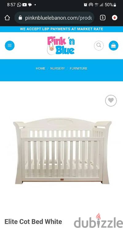 baby crib from pink and blue