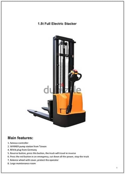 ESL 15-30 Semi Electric Pallet Stacker