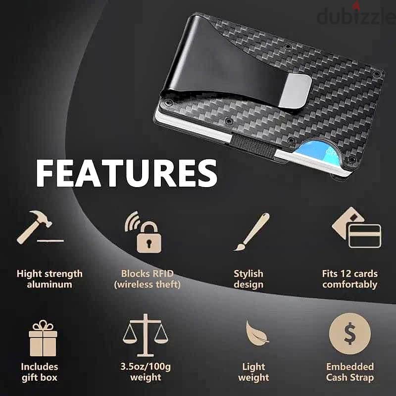 100% Carbon Fiber Wallet   Black 3