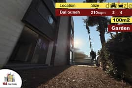 Ballouneh 210m2 | 100m2 Garden | Ultra Prime Location | Unique | AC | 0