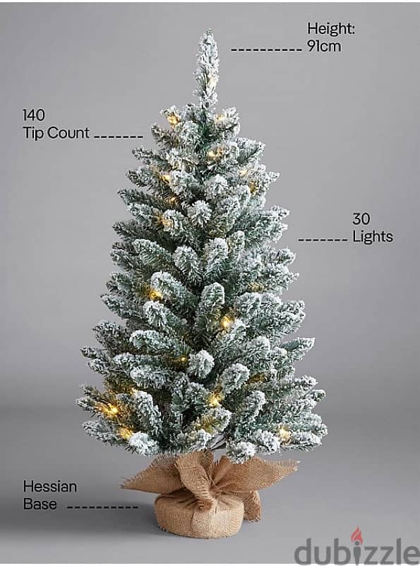 GEORGE HOME 91 Cm Pre-Lit Snowy Christmas Tree 1