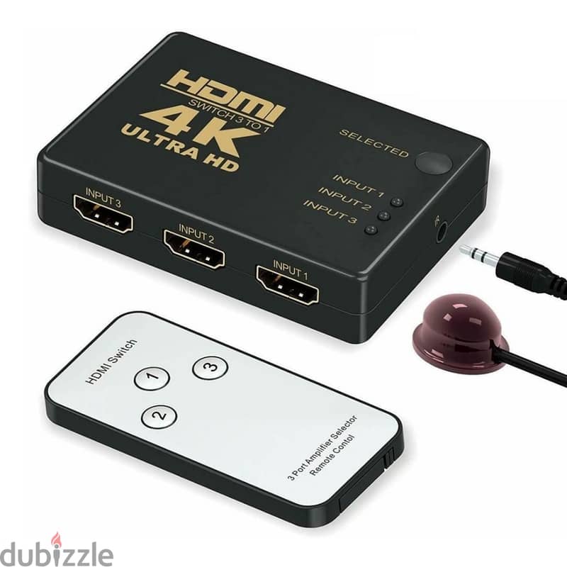 HDMI switch 4K UHD, 3 ports Switcher 3 in 1 out HDMI switcher Hub Box 3