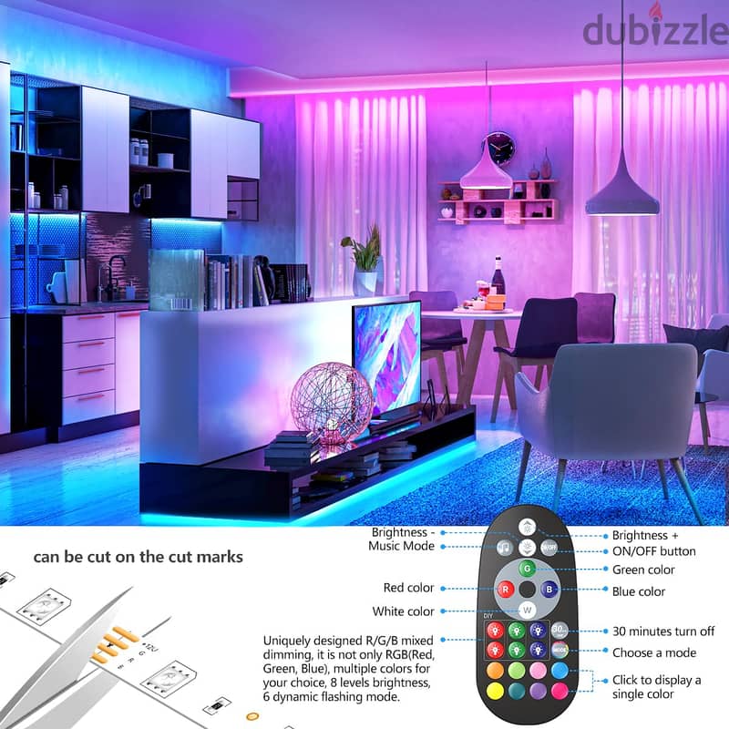 Led Strip Lights 5 Meter Music Sync Color Changer Remote & App Contro 3