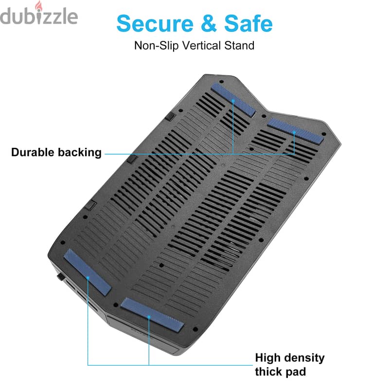 Vertical PS5 Stand with Cooling Fan & Dual Controller Charger Station 5