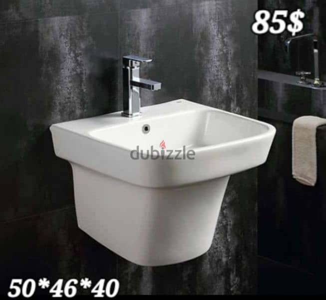 طقم حمام (كرسي + مغسلة). (bathroom toilet set (seat and sink 6