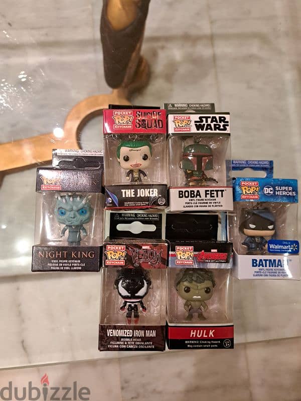 6 figures key chain funko pops thw whole set for 50$ no single sell 1