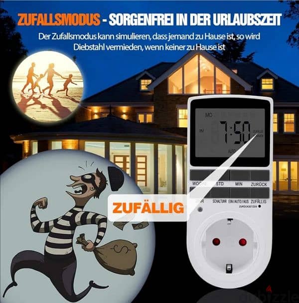 Aulaya German Digital Timer, Electric Socket,10 Programs/3& delivery 5