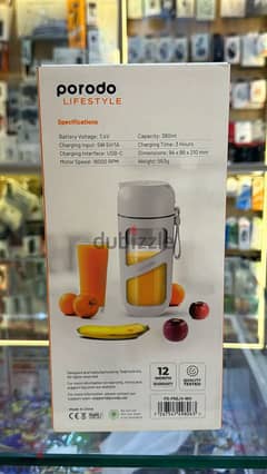 Porodo portable Juice & Smoothie Blender 380ml white 0