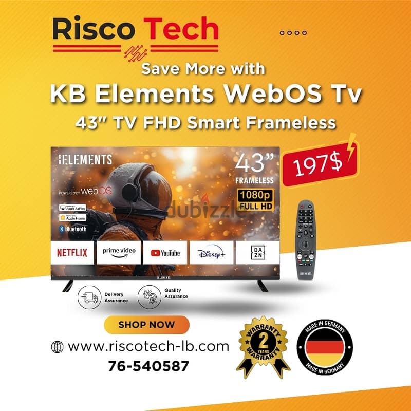 KB ELEMENTS 4K UHD SMARTTV 32" 43" 50" 55" 65" 70" 85" INCH 4K تلفزيون 3