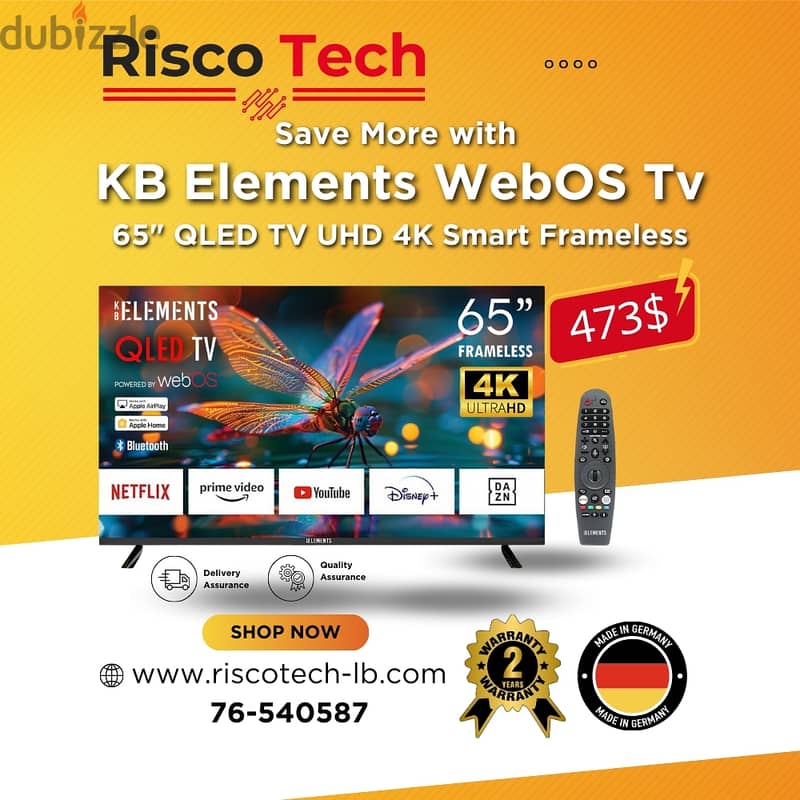 KB ELEMENTS 4K UHD SMARTTV 32" 43" 50" 55" 65" 70" 85" INCH 4K تلفزيون 8