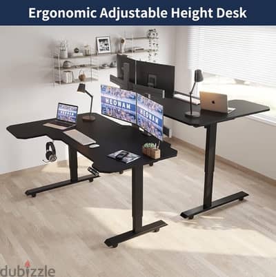 L shape Adjustable Standing Desk طاولة مكتب