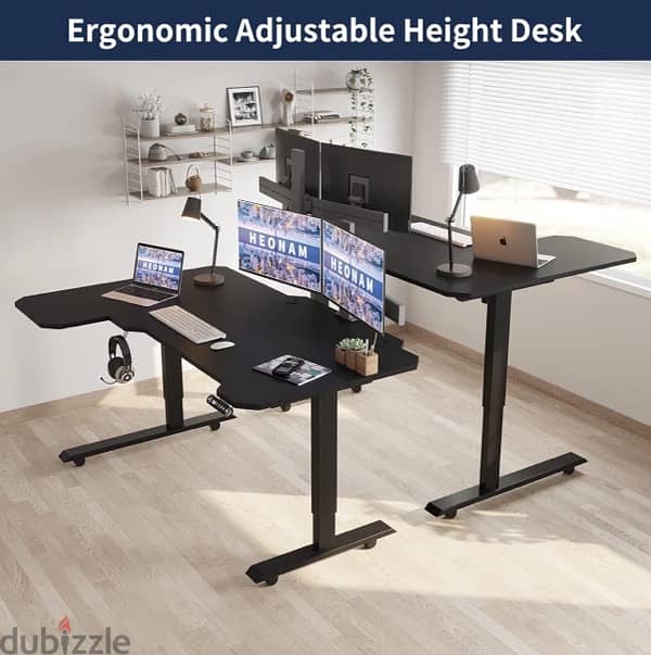 L shape Adjustable Standing Desk طاولة مكتب 0