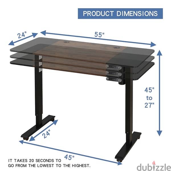 Adjustable Standing Desk طاولة مكتب 3