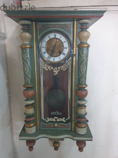 wall clock,painted in red and green