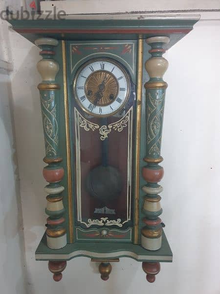 wall clock,painted in red and green 0