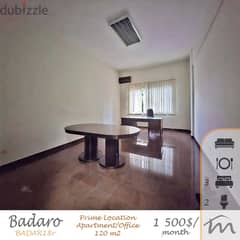 Badaro | Prime Location | 120m² Office | 4 Rooms | 2 Bathrooms | ACs 0