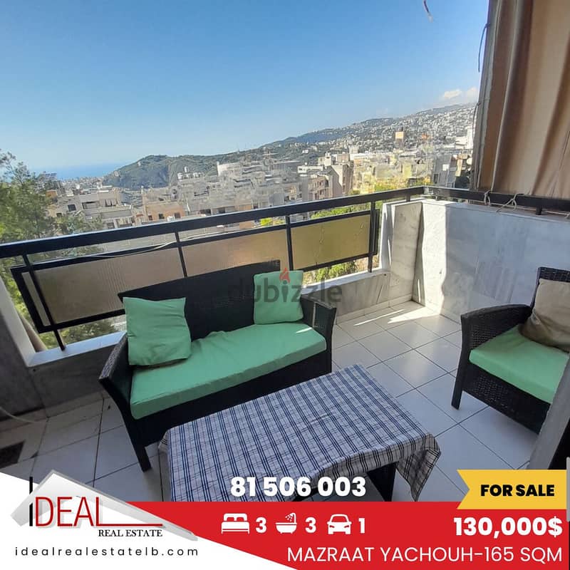 165 sqm furnished apartment for sale in mazraat yachouh REF#EJ714 0