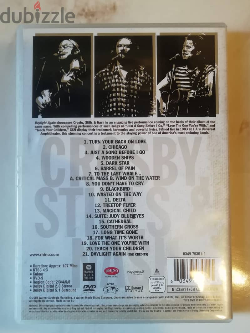 Crosby Stills & Nash "Daylight again" DVD 2