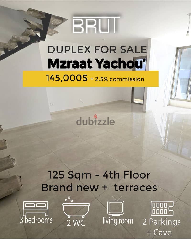 Brand new 125 sqm Duplex for sale in Mazraat Yachouh Metn 0