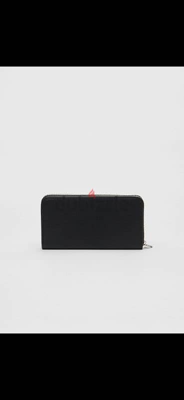 stradivarius wallet black real leather 2