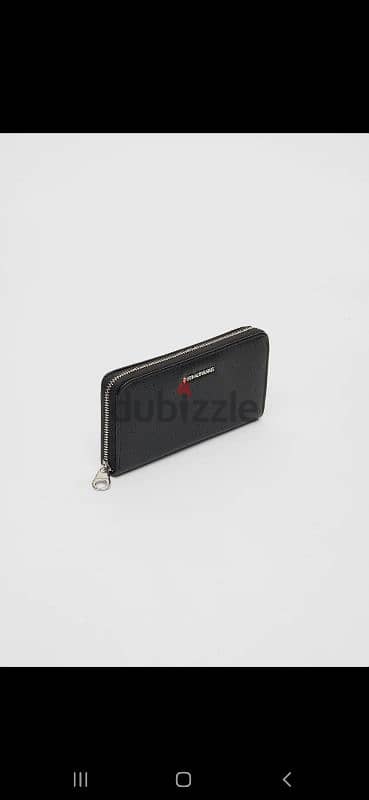 stradivarius wallet black real leather 3