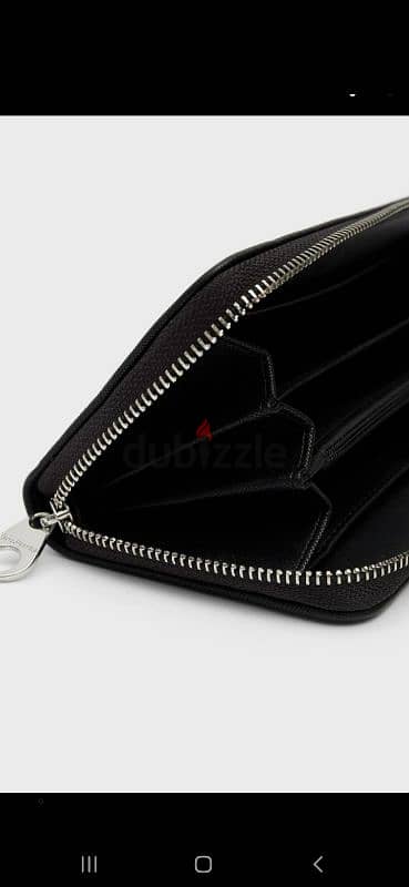 stradivarius wallet black real leather 6