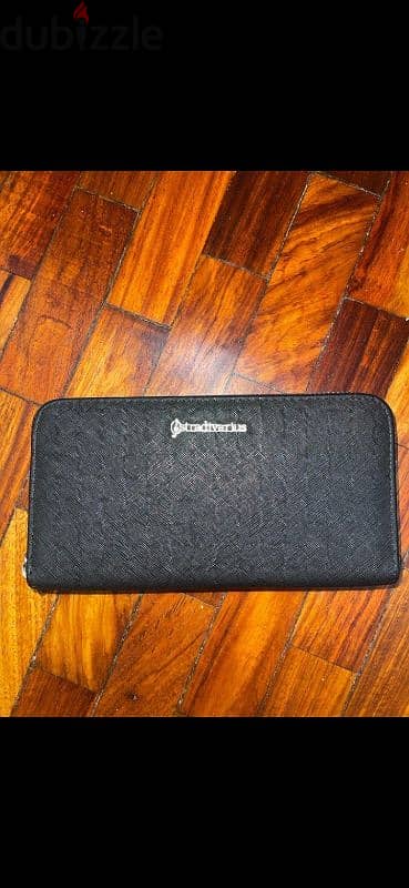 stradivarius wallet black real leather 15