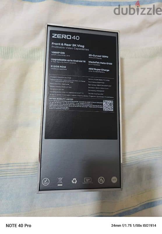 infinix zero 40 4g 8+8ram 512gb new 250$ 9