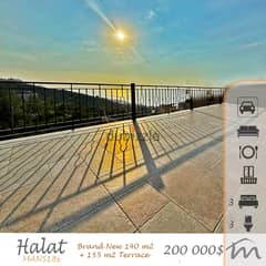 Halat | Brand New 140m² + 155m² Terrace | Open View | Building Age 5 0