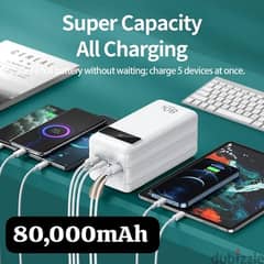 80,000mAh power bank super fast charging 22.5W  display  & flashlight 0