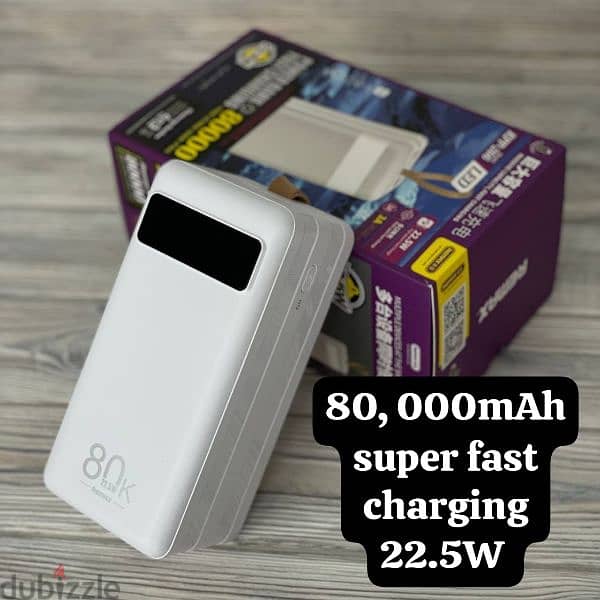 80,000mAh power bank super fast charging 22.5W  display  & flashlight 1