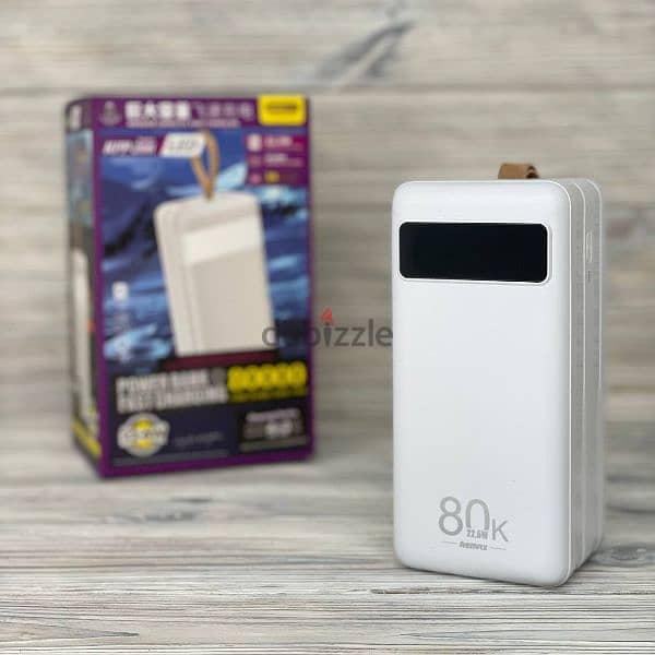 80,000mAh power bank super fast charging 22.5W  display  & flashlight 8