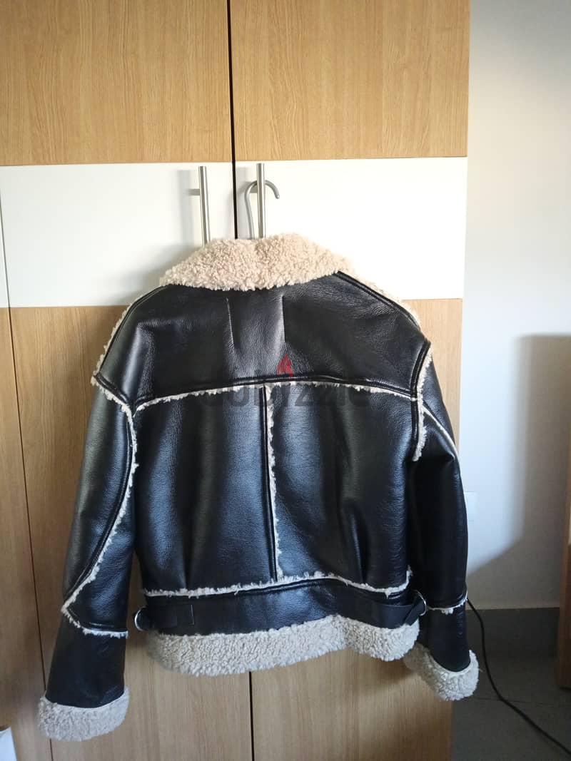 Bershka Leather Wool Jacket 2