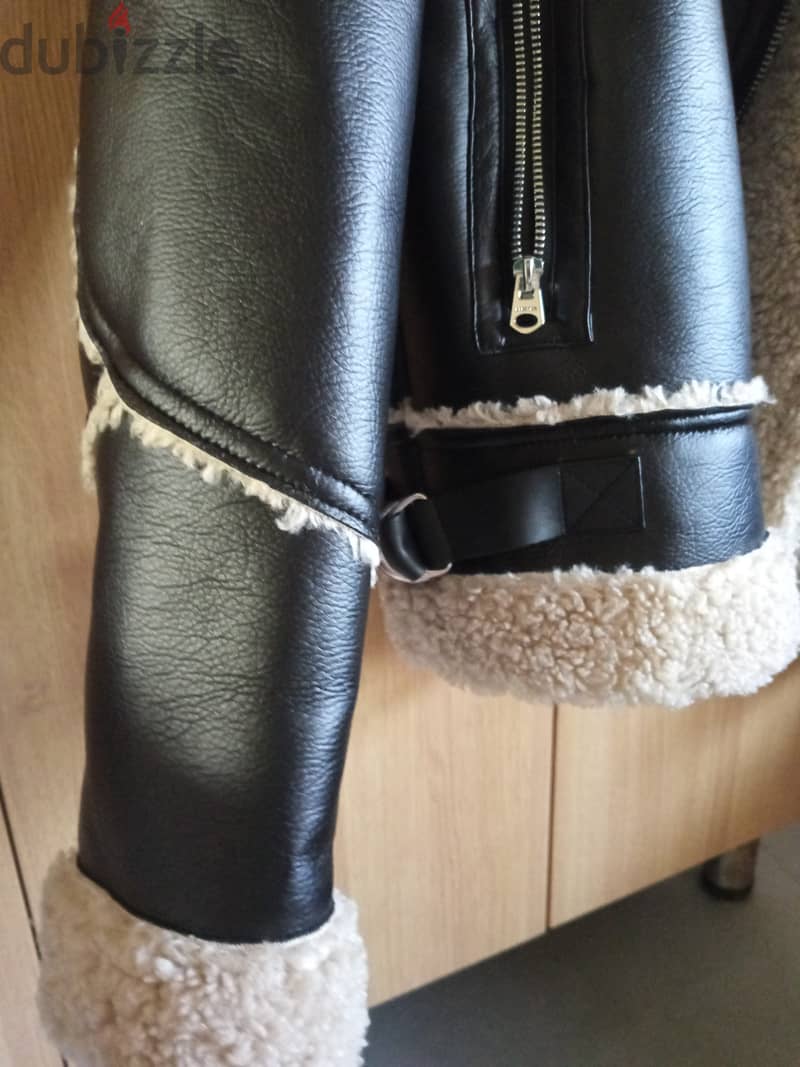 Bershka Leather Wool Jacket 4