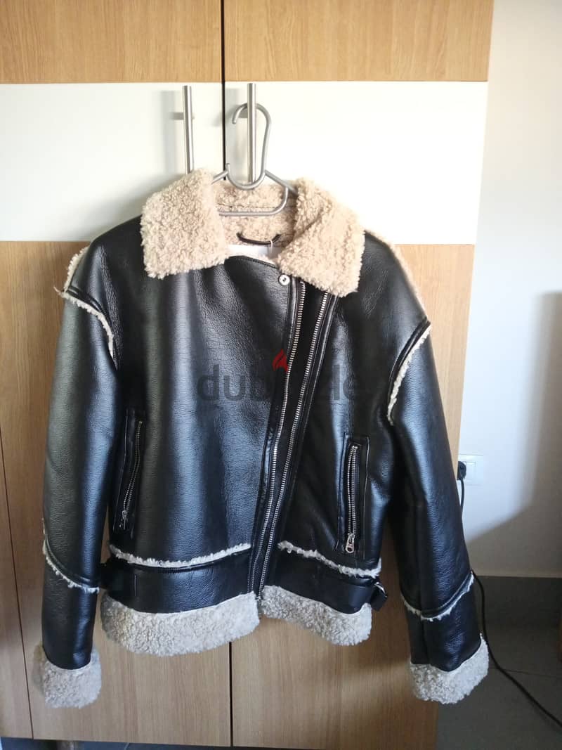 Bershka Leather Wool Jacket 1